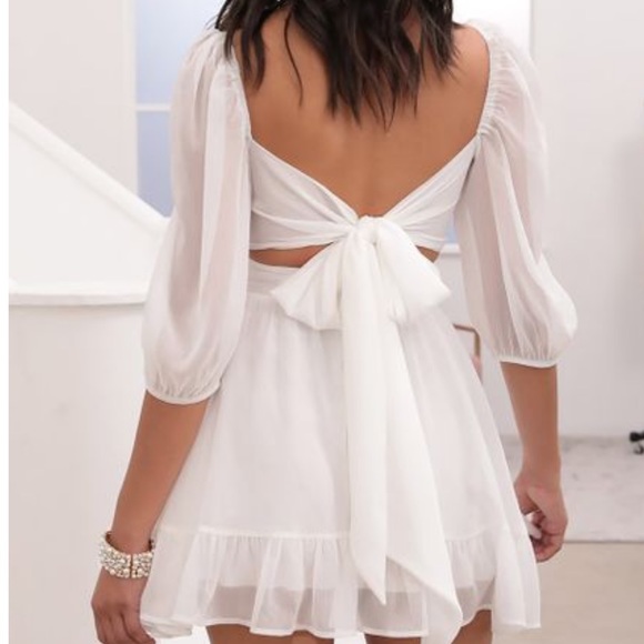 Lucy In The Sky Long Sleeve Dress Lucy in the Sky Dresses | Lucy In The Sky White Puff Sleeve Mini Dress